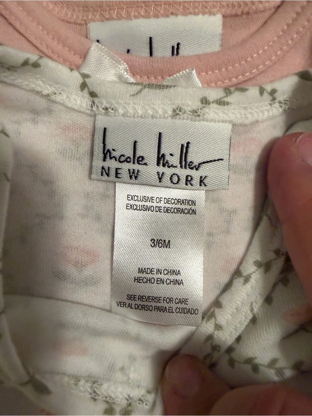 Nicole Miller Pink, Olive & White Floral Baby Legging Set with Tulle Skirt